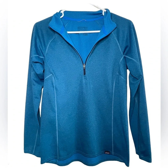 Patagonia Capilene Midweight 1/4 Zip Base Layer Women’s Size Small Blue - Picture 2 of 7
